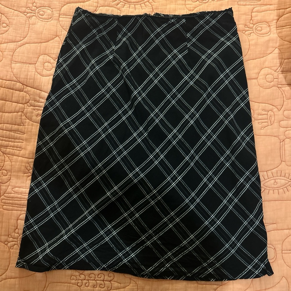 Aeropostale Black and White Plaid A-Line Skirt